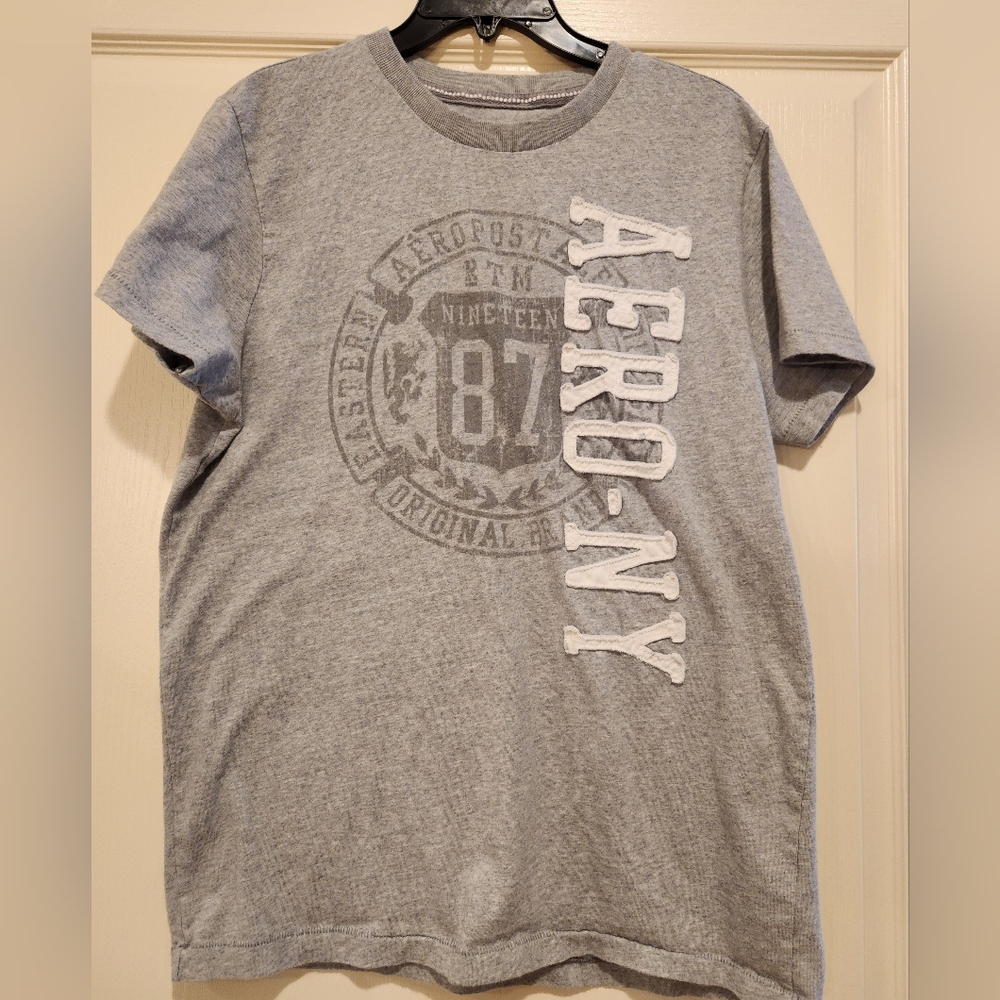 Aeropostale Heather Gray Logo Tee, Size L